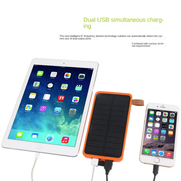 Enagua Mart Folding Solar Power Bank - Portable Large Charger with LED Light, Solar Panel Charging for Outdoor Use