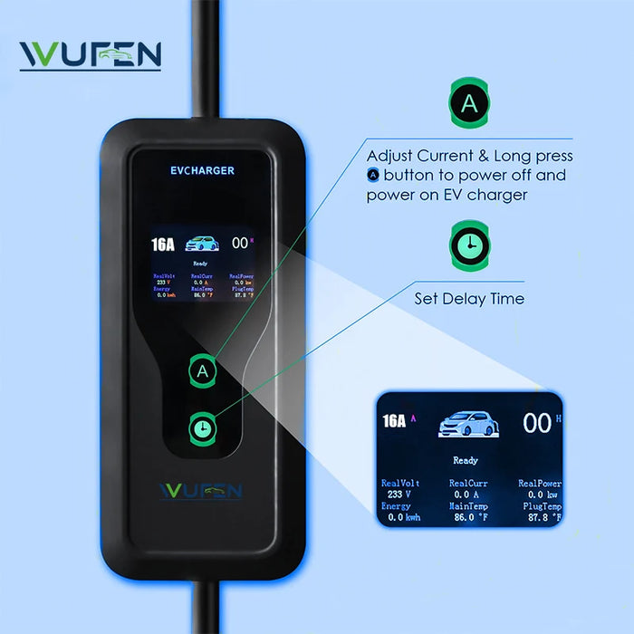 Enagua Mart Wufen Electric Vehicle Charger GBT Adapter - 16A 3.5kW with 5M Charging Cable