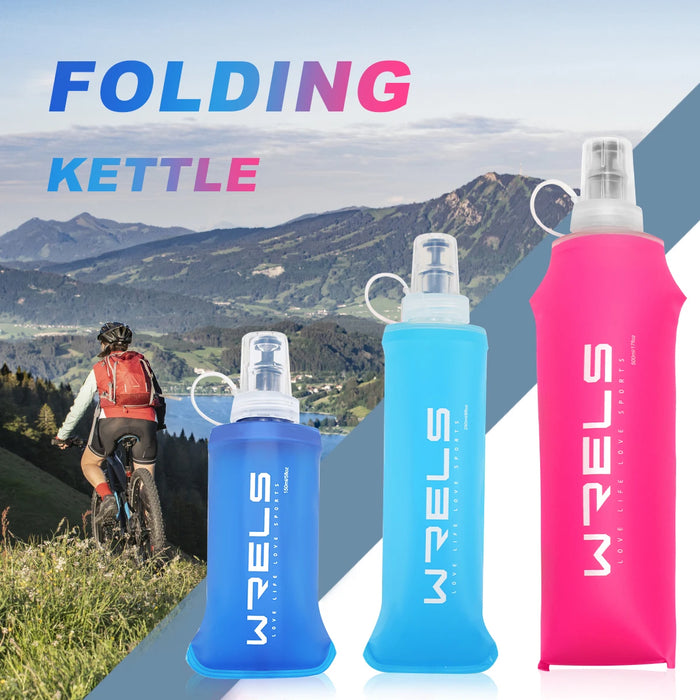 Enagua Mart Collapsible Silicone Water Bottle - 150ml/250ml/500ml Bite-Size for Running and Travel