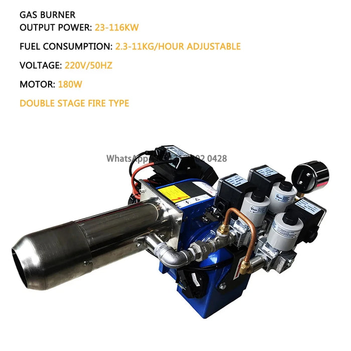 Enagua Mart Low-Nitrogen Gas Burner - 23-116kW, Natural Gas and Biogas Compatible