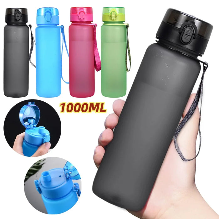 Enagua Mart 1000ml Sports Water Bottle – BPA-Free Leak-Proof Drinking Bottle with Strap for Outdoor Travel, Gym & Fitness Jugs