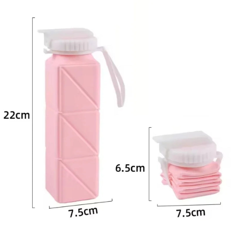 Enagua Mart 620ml Collapsible Water Bottle - Leakproof Silicone Bottle for Gym, Hiking, and Camping