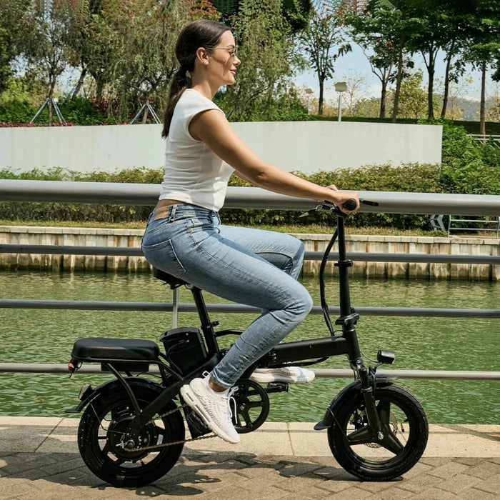 Enagua Mart Folding E-Bike for Adults - 20mph Commuting Electric Bicycle with High Brushless Motor and Removable Battery