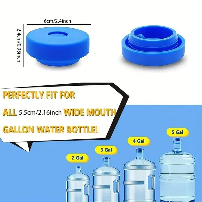 Enagua Mart 5PCS 5-Gallon Water Jug Lids Replacement - Reusable Silicone Leak-Proof Caps for 55mm Bottles