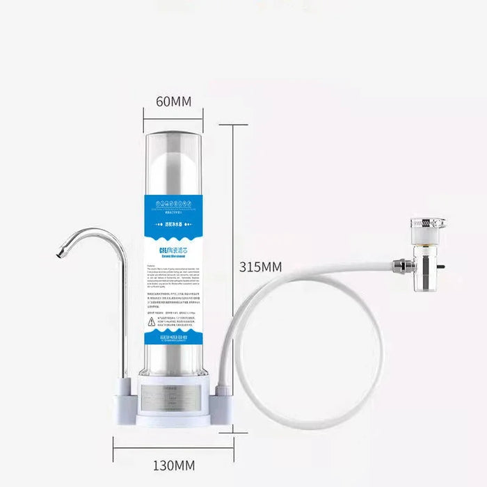 Enagua Mart Household Water Purifier - Direct Drinking Tap Filter with Transparent Design & Ceramic Cartridge