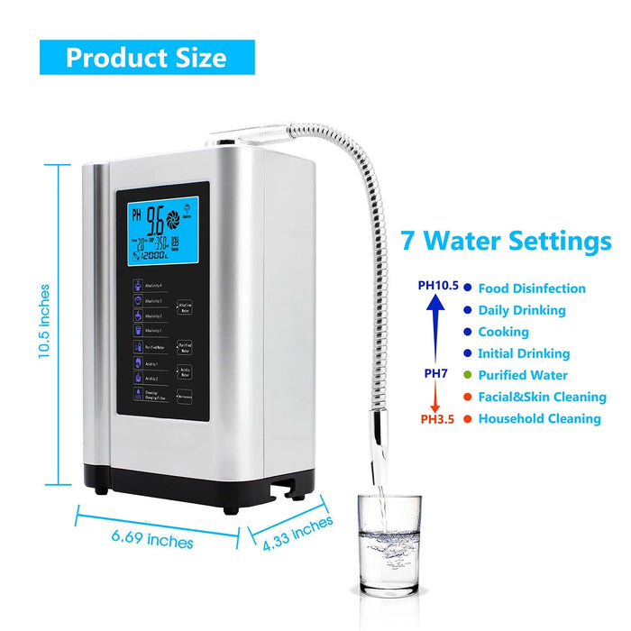 Enagua Mart 5-7 Plate Alkaline Water Ionizer Machine – Hydrogen Generator For Home Water Filtration