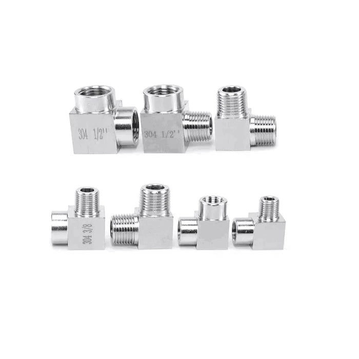 Enagua Mart Stainless Steel High-Pressure Elbow Pipe Fitting Connector - Metric Female/Male Thread (M8, M10, M12, M14, M16, M18, M20)