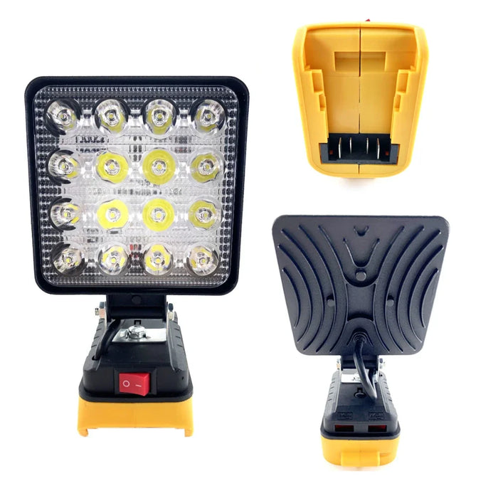 Enagua Mart 18V LED Work Light - Portable Floodlight for Makita, Dewalt, Milwaukee, Camping, and Emergency Use