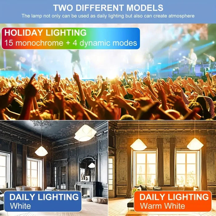 Enagua Mart 5W/10W/15W RGBW Color Changing LED Bulb - Multi-Color Dimmable Bulb with Remote Control (E27 Base)