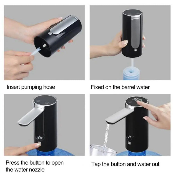 Enagua Mart Foldable Water Bottle Pump - Automatic Dispenser for Home Use, Button-Controlled Portable Electric Pump