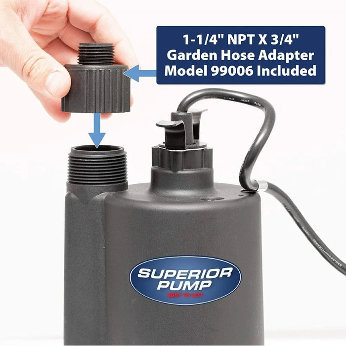 Enagua Mart 1800GPH Thermoplastic Submersible Utility Pump - 10-Foot Cord for Efficient Water Removal