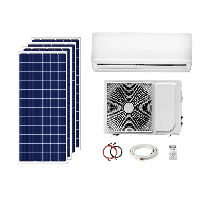 Enagua Mart Efficient DC Solar Panel Off-Grid Solar Air Conditioner - 24000BTU Inverter Split for Home Use