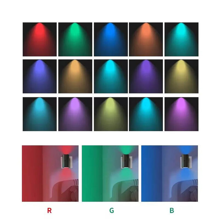 Enagua Mart LED Night Light RGB Wall Lamp - Colorful Dimming Tube Light for Indoor Decor, Up/Down Lighting for Bedrooms & Living Rooms