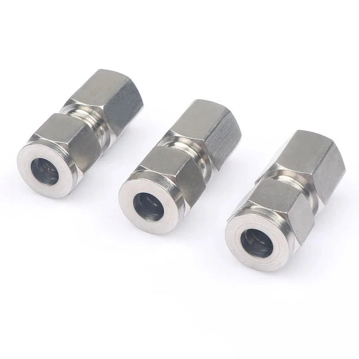 Enagua Mart Stainless Steel Compression Tube Union Connector - Double Ferrule for OD Tube (1/8", 1/4", 3/8", 1/2" BSP)