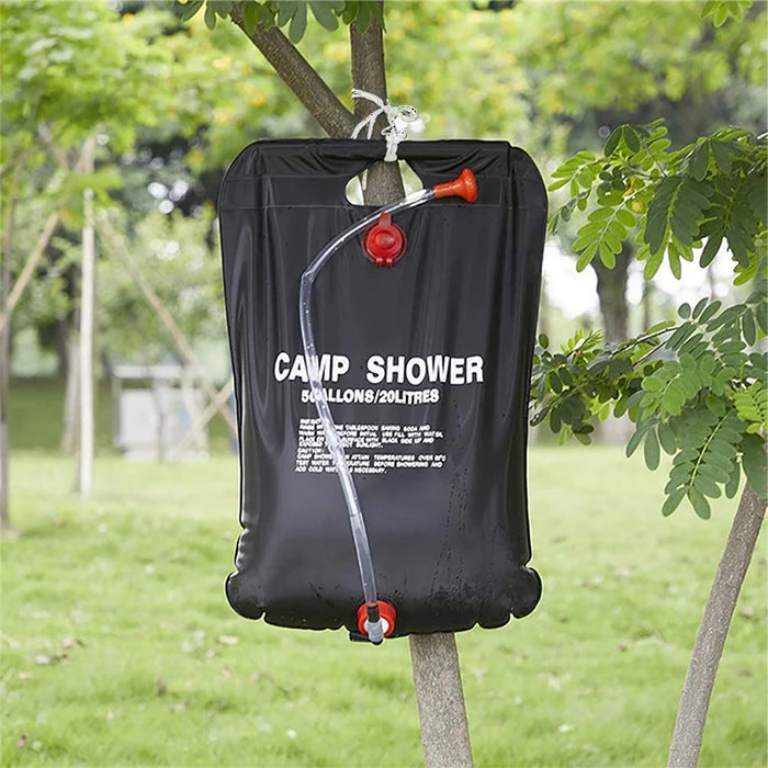 Enagua Mart 20L Large Outdoor Camping Shower Bag - Solar-Heated Survival Water Bag for Emergency & Bathing