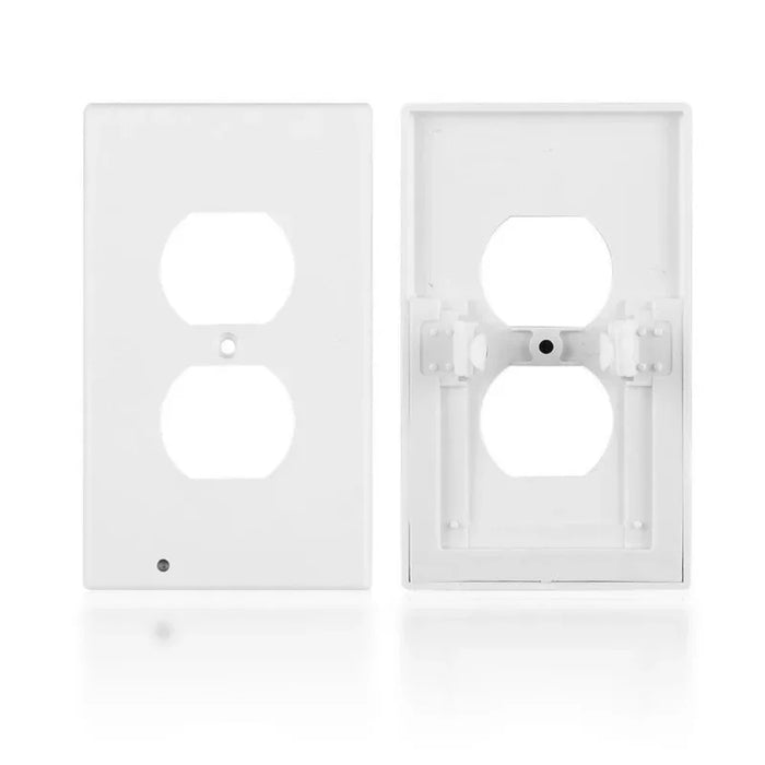 Enagua Mart Duplex Electrical Outlet with LED Night Lights - Modern Wall Plate with Auto On/Off Sensor