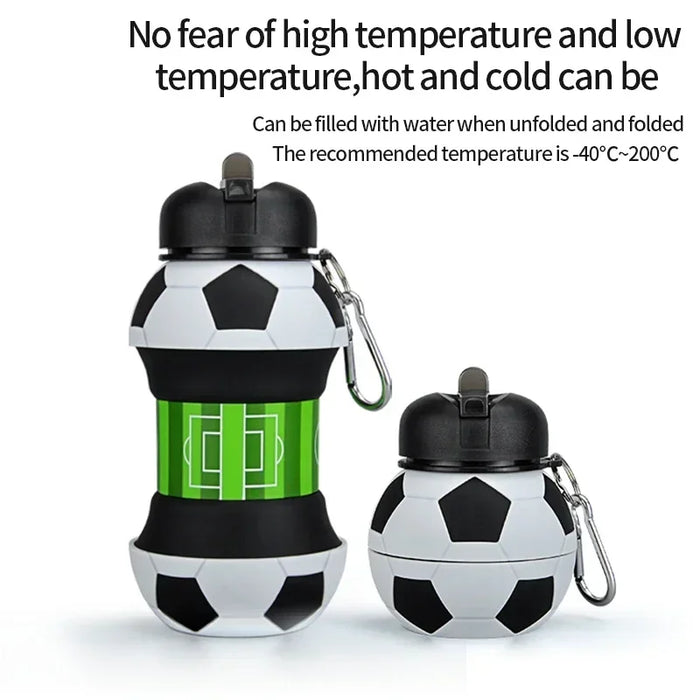 Enagua Mart Foldable Silicone Water Bottle - Sports Bottle for Football and Basketball