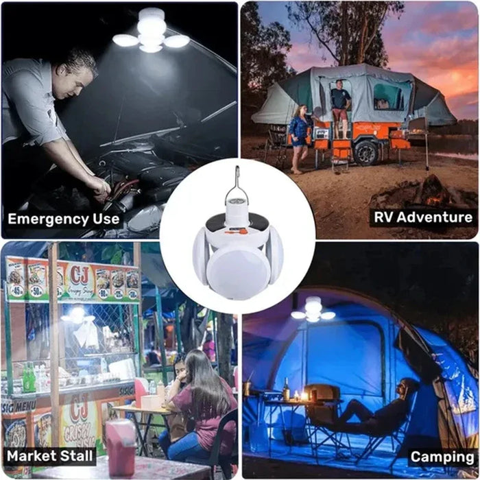 Enagua Mart Outdoor Solar Folding Light - USB Rechargeable LED Torch, Portable Camping and Emergency Lamp