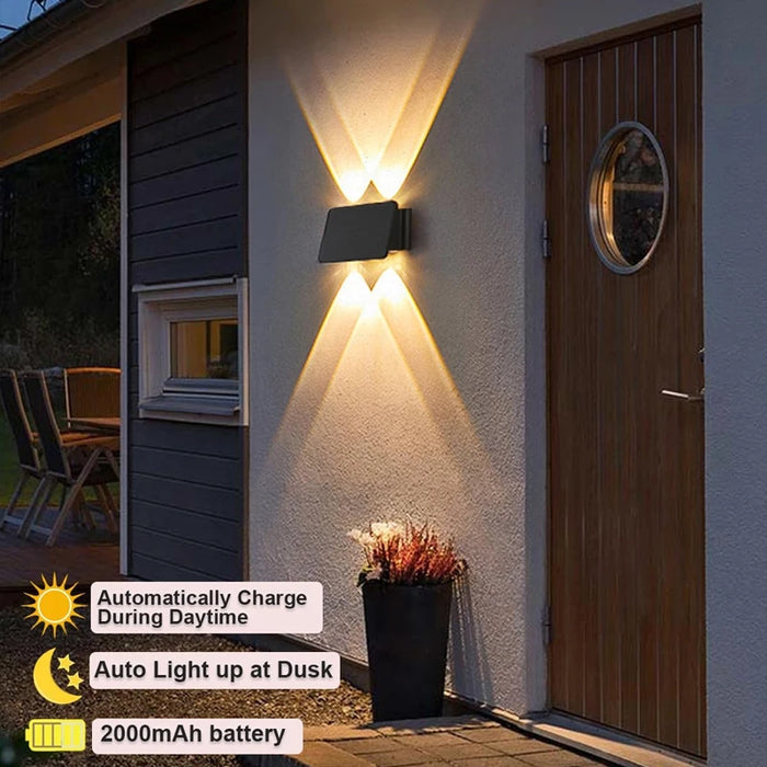 Enagua Mart 4LED Solar Light Decoration - Downward Outdoor Wall Light, Floodlight from Dusk to Dawn, Outdoor Lighting Fixture