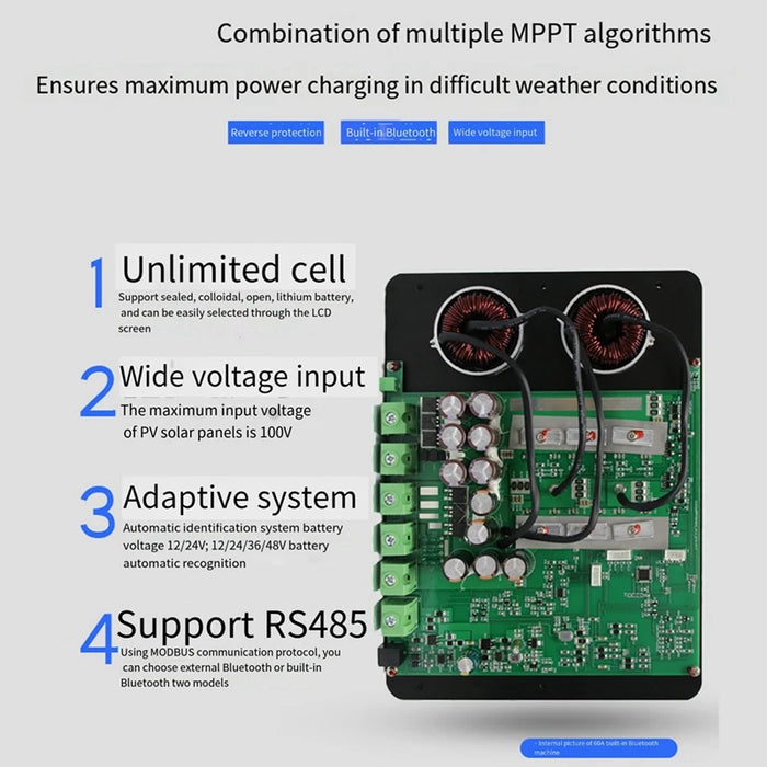 Enagua Mart MPPT Solar Controller - 12V/24V 30A RV and Marine Photovoltaic Controller with LCD Display