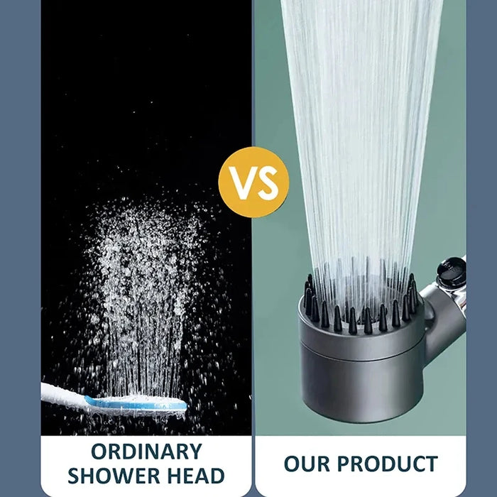 Enagua Mart 3-Modes High-Pressure Shower Head - Adjustable Spray with Massage Brush and Filter