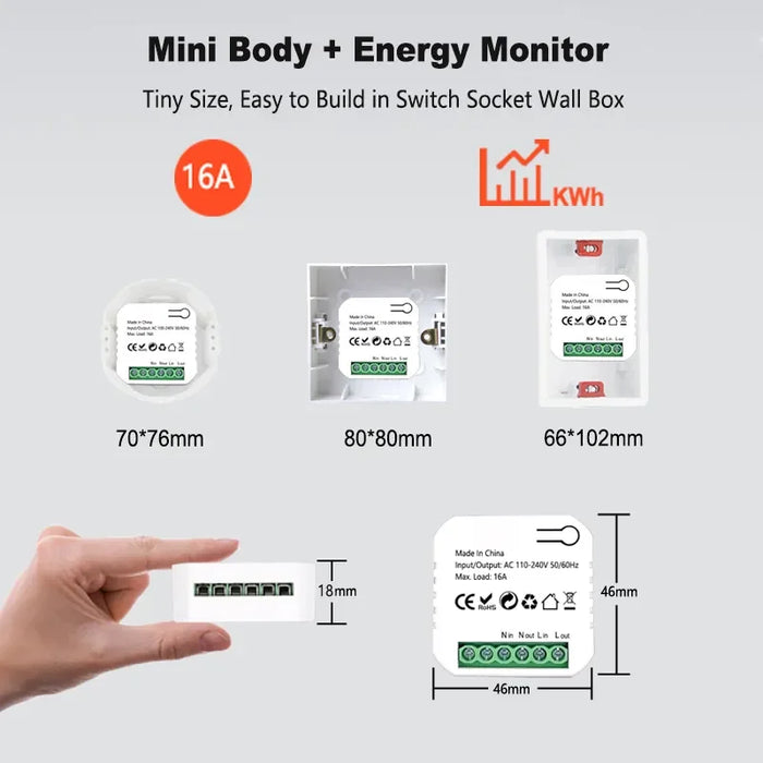 Enagua Mart Tuya Zigbee Smart Socket Switch Module - 16A KWh Energy Monitor with Timer and Overload Protection, Compatible with Google Home and Alexa