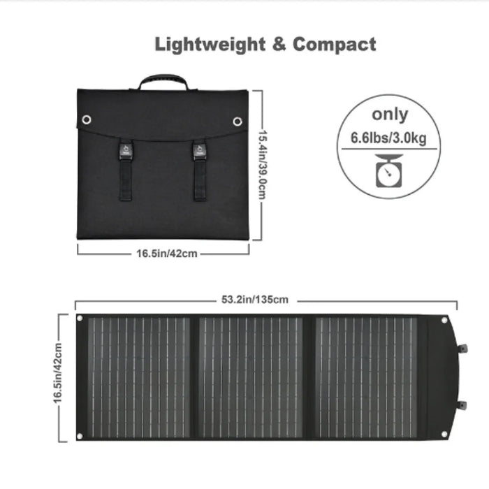 Enagua Mart Portable Solar Panel for Power Station - Foldable Solar Charger with Adjustable Kickstand