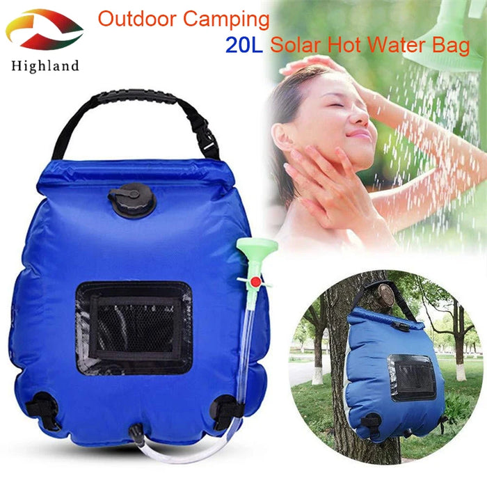 Enagua Mart Portable Solar Camping Shower - 20L Solar Heating Bag with Water Pipe for Outdoor Use