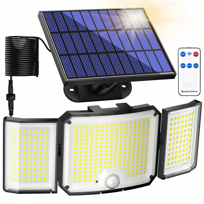 Enagua Mart 346LED Solar Outdoor Floodlight - Waterproof with Motion Sensor and Remote Control