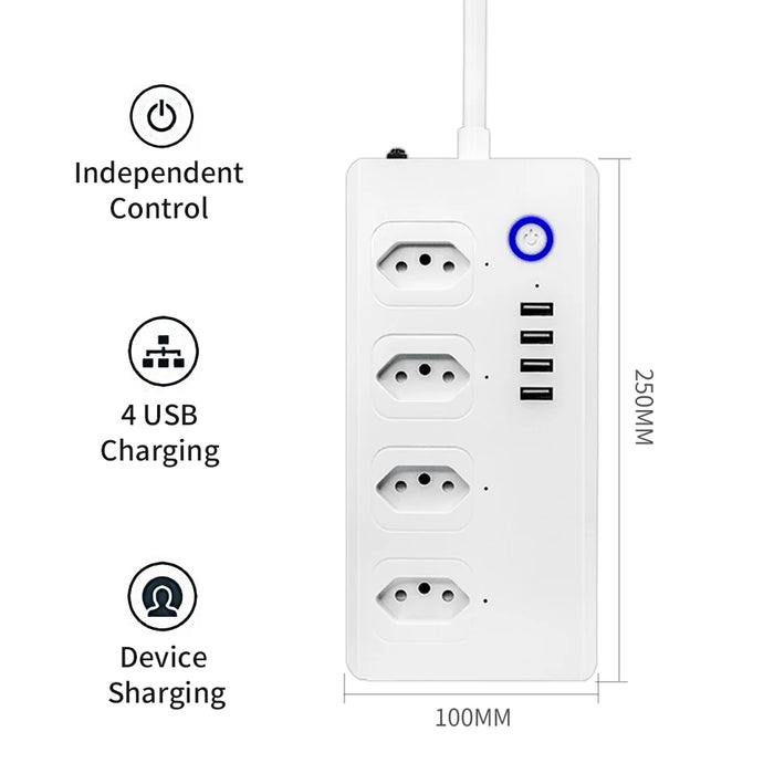 Enagua Mart Tuya WiFi ZigBee Smart Power Strip - 4 Outlets & 4 USB Surge Protector