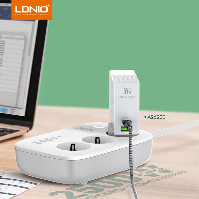 Enagua Mart LDNIO Smart Power Strip - EU WiFi Extension Cable with 3 AC Outlets, 3 USB Ports, and Smart Life App Control