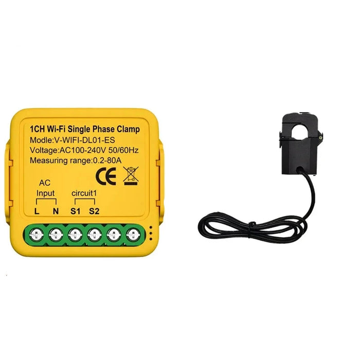 Enagua Mart Tuya WiFi On/Off Controller - 80A Energy Meter and Power Monitoring Device for Smart Homes