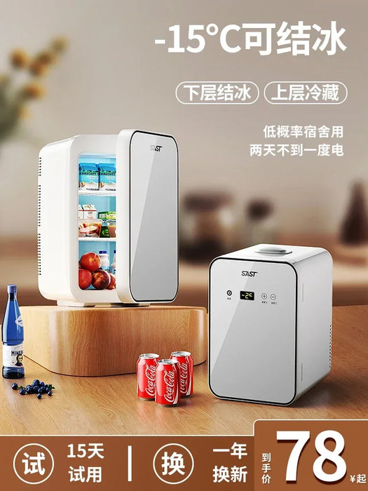 Enagua Mart Portable Refrigerator with Freezer - Compact Energy Efficient Mini Fridge for Car and Home Use