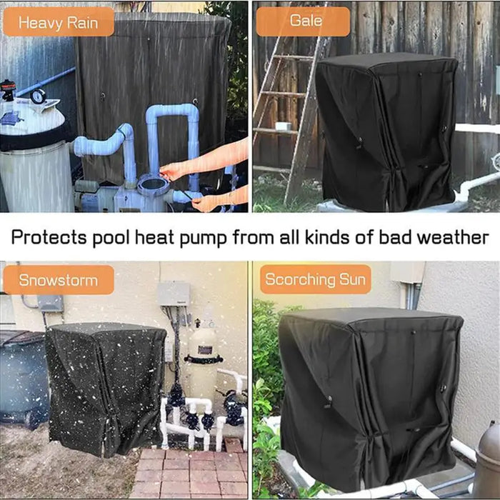 Enagua Mart Pool Heater Cover - 8 Drawstrings Outdoor Furniture Protective Cover for Pool Heat Pump