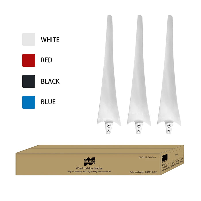 Enagua Mart 58cm High-Strength Carbon Fiber Wind Turbine Blades - White, Red, Black, Blue Colors for DIY Windmill