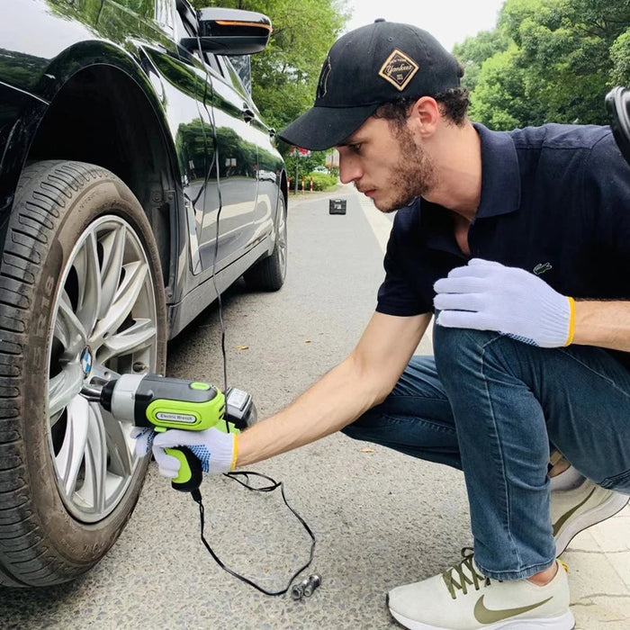 Enagua Mart 5-Ton 12V Electric Car Jack Kit - 3-in-1 Hydraulic Jack with Impact Wrench, Inflator Pump, and LED Portable Lift Tool