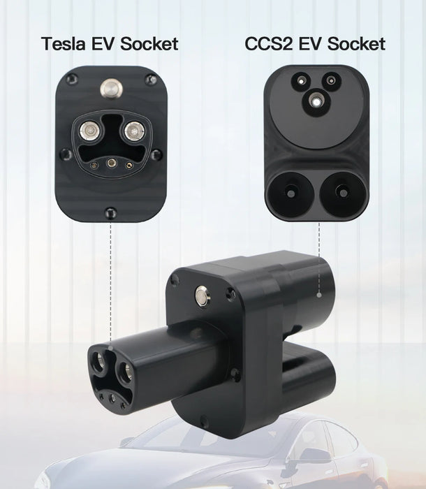 Enagua Mart CCS2 to Tesla EV Charger Adapter - 200A DC Fast Charging for PHEV and Hybrid Cars