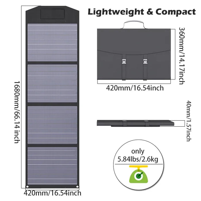 Enagua Mart 1000W Foldable Solar Panel - Portable Monocrystalline ETFE 18V/24V Solar Charger for RV, Camping, IP67 Waterproof