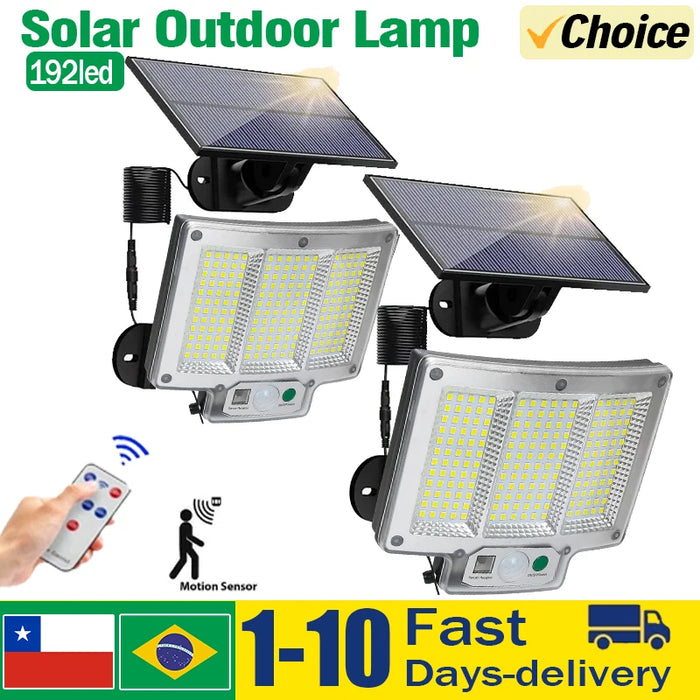 Enagua Mart 192 LED Solar Lamp Outdoor - IP65 Waterproof Spotlights with Motion Sensor for Street, Garden Decor