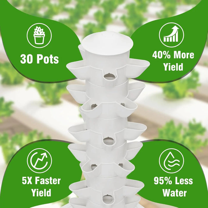 Enagua Mart Garden Tower Hydroponics System – Indoor Herb & Vegetable Tower With Silent Pump