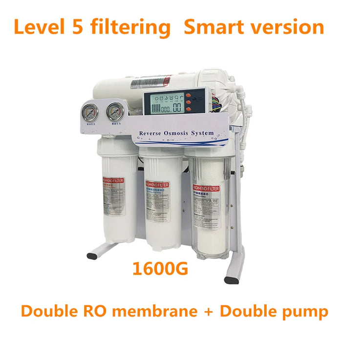 Enagua Mart 800-1200-1600 GPD Level 5 RO System - Smart Auto Water Purifier with Aquarium Filter