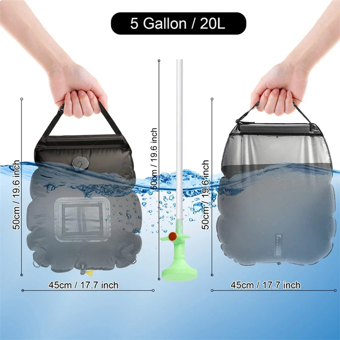 Enagua Mart Portable Solar Camping Shower - 20L Solar Heating Bag with Water Pipe for Outdoor Use