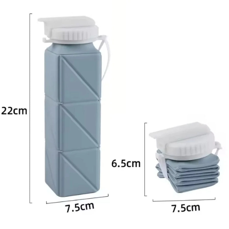 Enagua Mart 620ml Collapsible Water Bottle - Leakproof Silicone Bottle for Gym, Hiking, and Camping