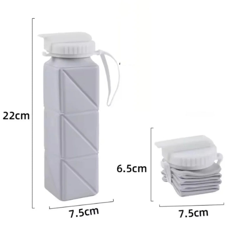 Enagua Mart 620ml Collapsible Water Bottle - Leakproof Silicone Bottle for Gym, Hiking, and Camping