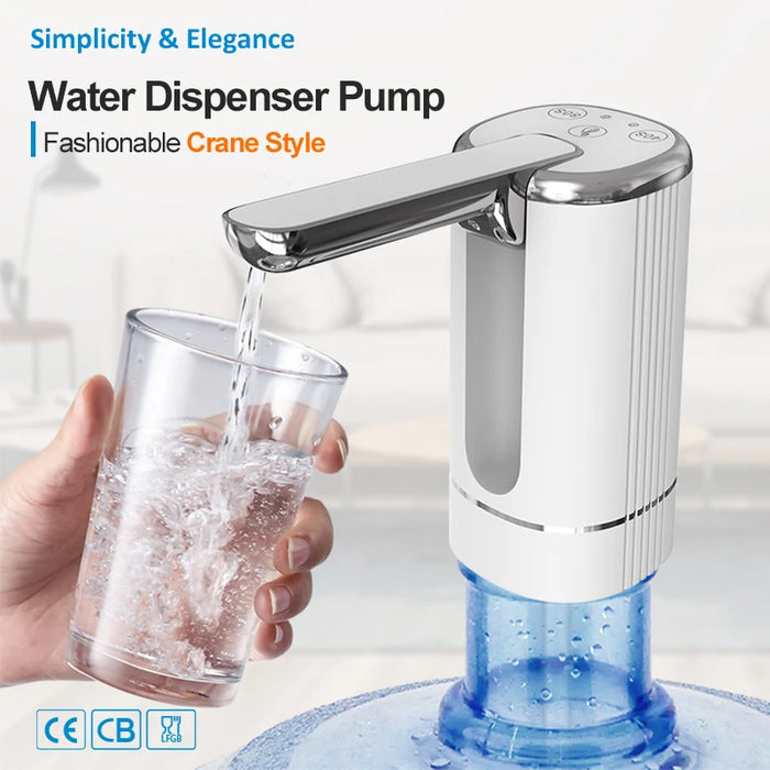 Enagua Mart Foldable Water Bottle Pump - Automatic Electric Water Dispenser for Home and Office Use