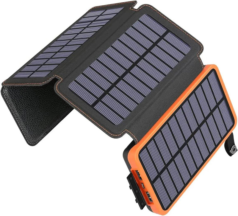 Enagua Mart Solar Charger Power Bank 10000mAh - Portable Solar Phone Charger, 4 Solar Panels, External Battery Pack for Phones, Outdoor Camping - Enagua Mart