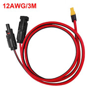 Enagua Mart 0.6M - 1.6M Solar Charge Cable XT60 Adapter to Solar Male/Female Connector Extension Wire 12AWG for Battery Pack - Enagua Mart