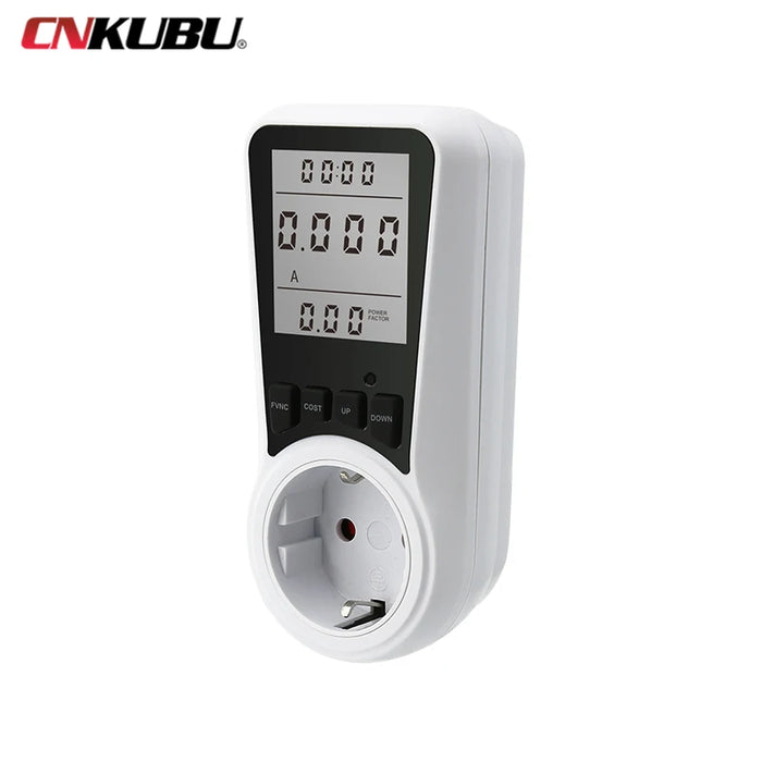 Enagua Mart AC 220V Light Wattmeter - EU Plug LCD Energy Meter with Voltage and Current Display for Precise Power Monitoring