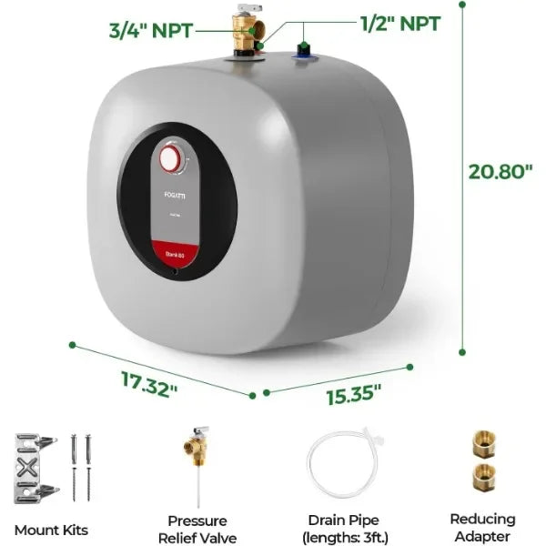 Enagua Mart Electric Tank Water Heater - 8.0 Gallon Instant Hot Water Heater