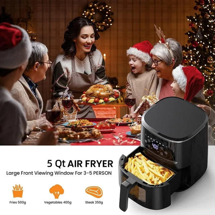 Enagua Mart Ouio 5Qt Digital Air Fryer Oven Combo - 8 Cooking Presets with Touch Screen and Visible Cooking Window